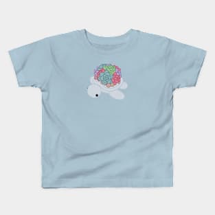 Grey Succulent Turtle Kids T-Shirt